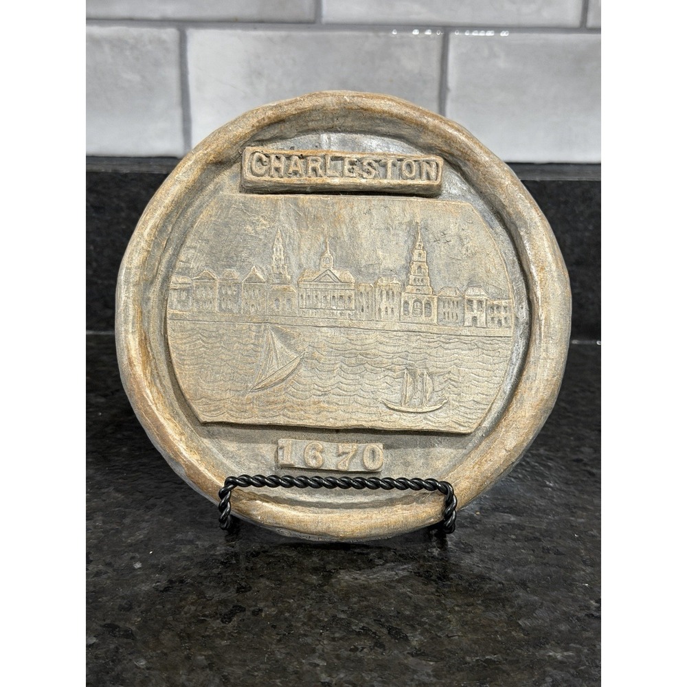 W. H. SCHLAU Charleston South Carolina Handmade Stoneware Wall Plaque- Read:)